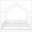 Lit plateforme simple en métal 2 en 1 blanc sans sommier tapissier-416699345
