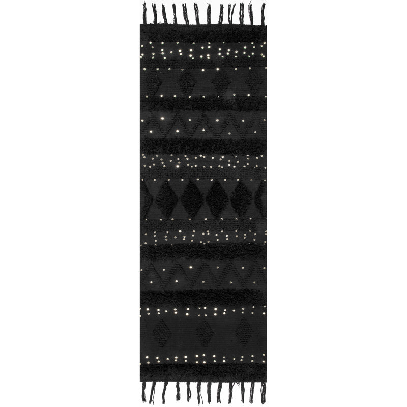 Tapis texturé en laine Kissena, Tapis de couloir 2 pi 6 po x 8 pi