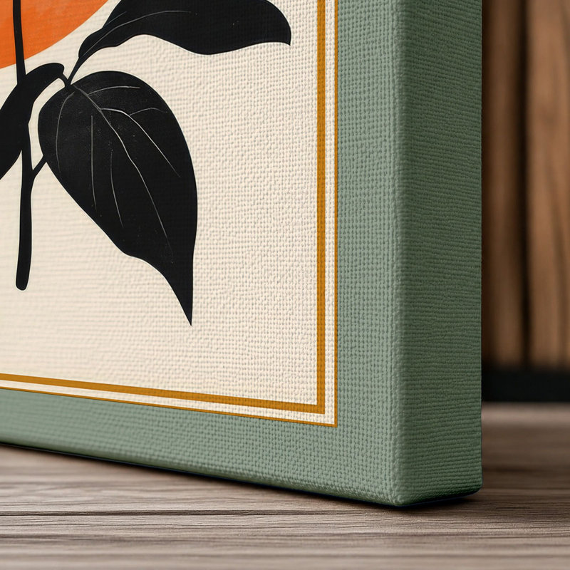 Blossom Under Moon Japandi - Wrapped Canvas, 24x16 - 61.0 x 40.6 cm, Sage Border