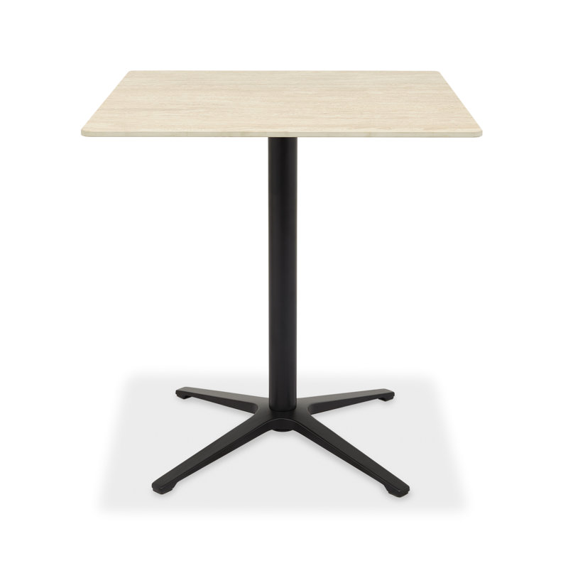 Aneli Ceramic Dining Table With Black Sand Powder Coated Base, Beige