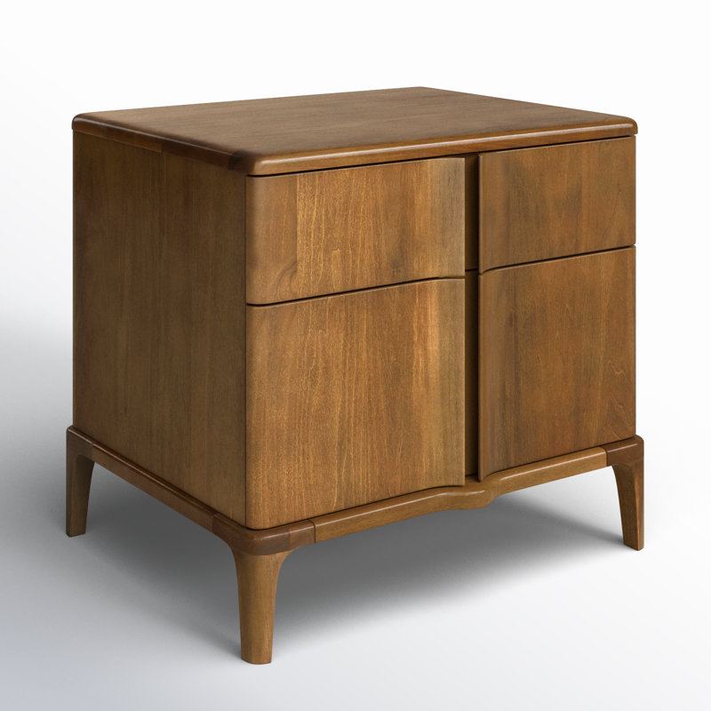Grande Walnut Poplar Modern Nightstand