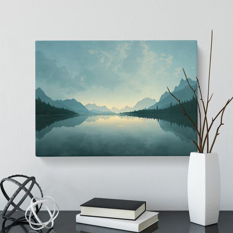 Mountain Lake Reflection Vol.3 - Wrapped Canvas Print, 35cm H x 50cm W x 3cm D