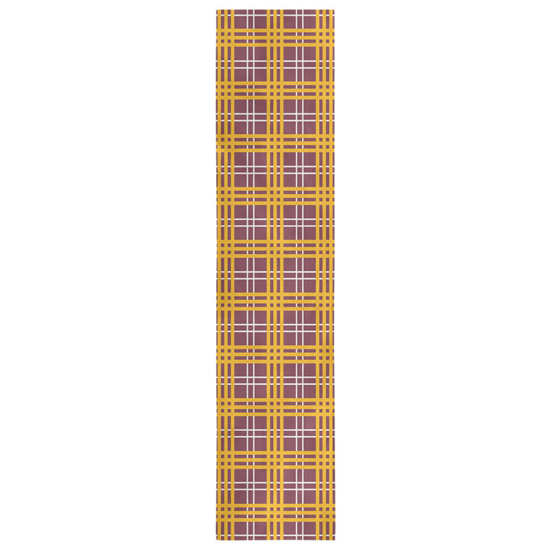 Paid Polyester Table Runner, 72" L x 16" W, Burgundy/White/Gold