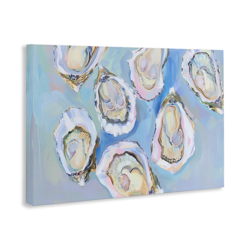  «Pastel Oysters on Blue» par Arlington Prints, H 24 po x l 36 po