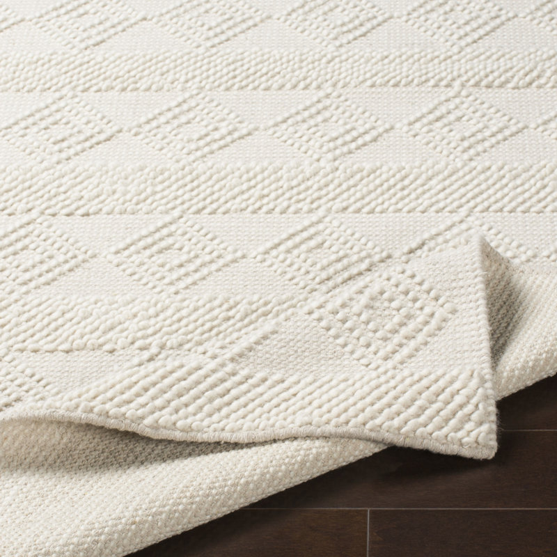 Tapis beige en laine tissé à plat Latrissa, Rectangle 2 pi x 3 pi