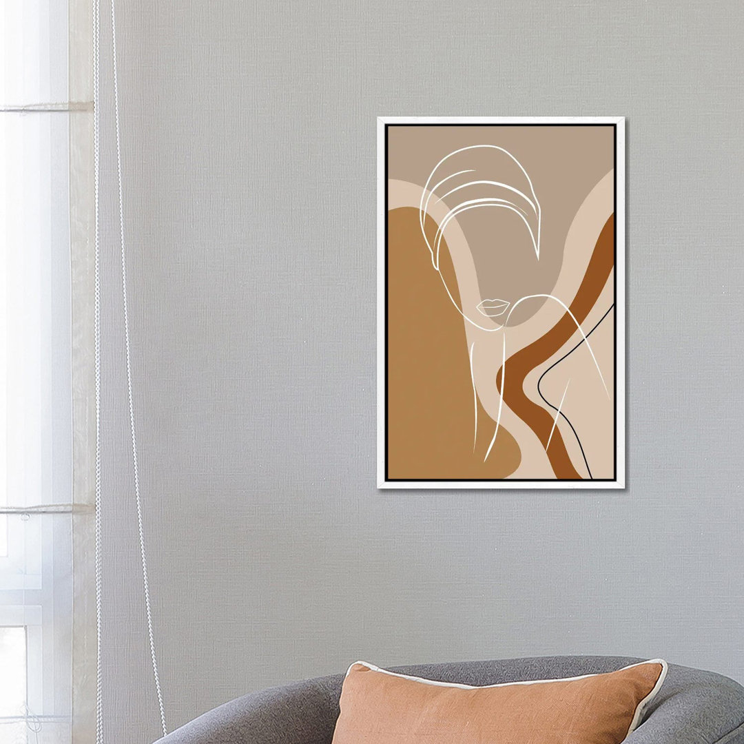 African Woman Line Art von Tysee Ciage - Galerie-verpackte Leinwand Giclée auf Leinwand