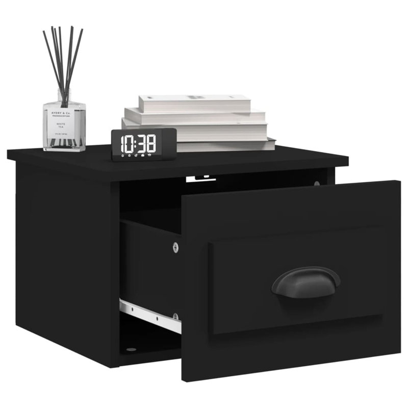 42cm W Bedside Table, Black
