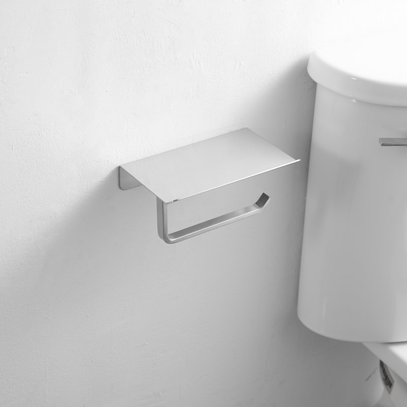 1 porte-papier hygiénique mural, Nickel brossé
