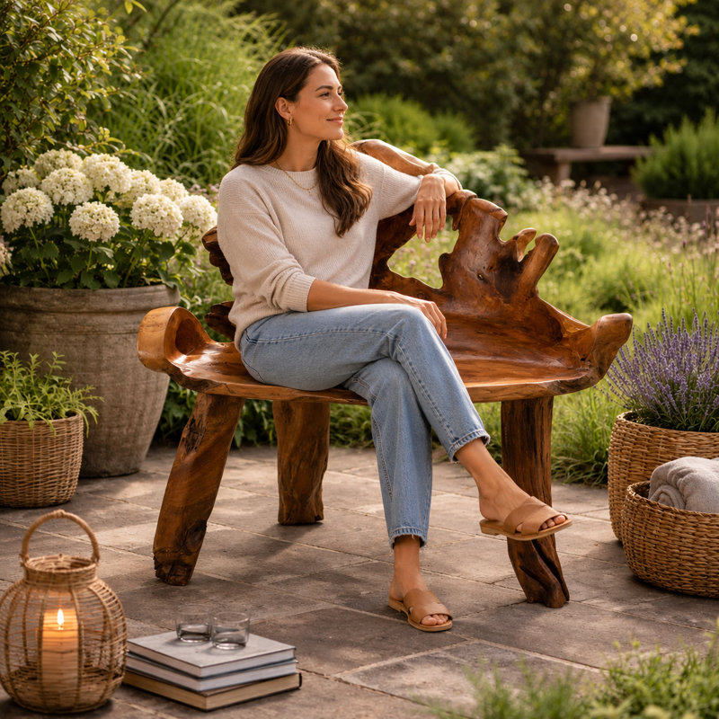 Burruss 70cm Teak Root Chair