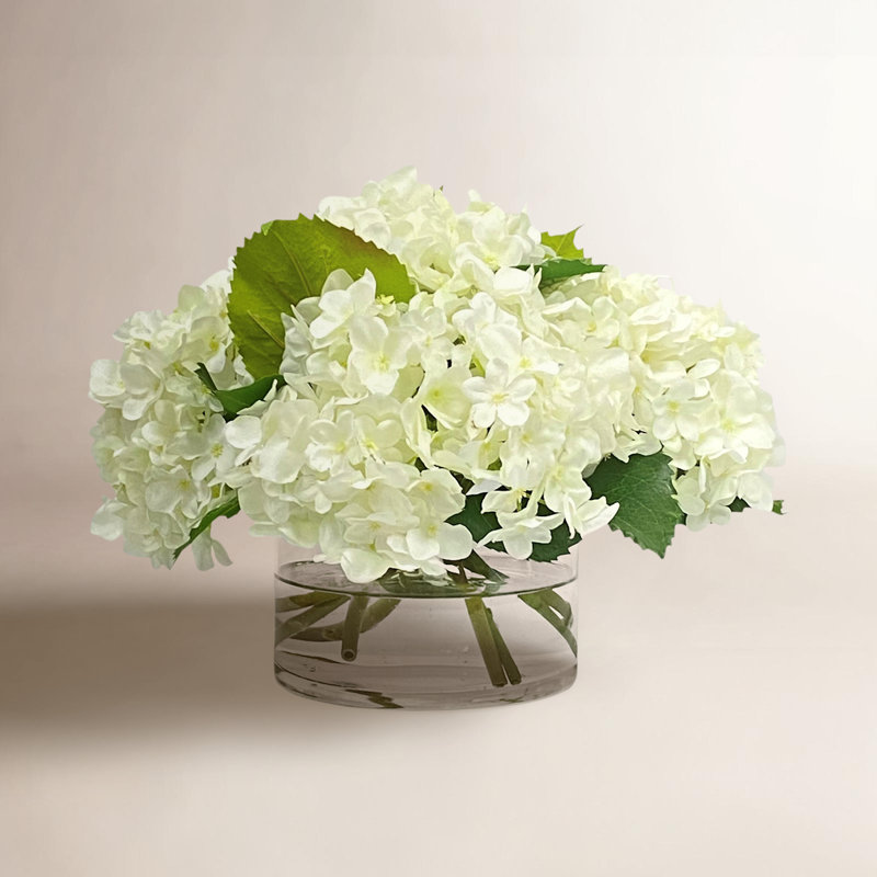 Hydrangea In A Cylinder Vase