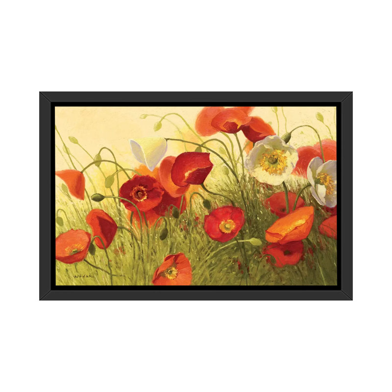 «Havin a Heat Wave» par Shirley Novak - reproduction d'art, H 40 po x l 60 po x 1,5 po, Cadre flottant noir