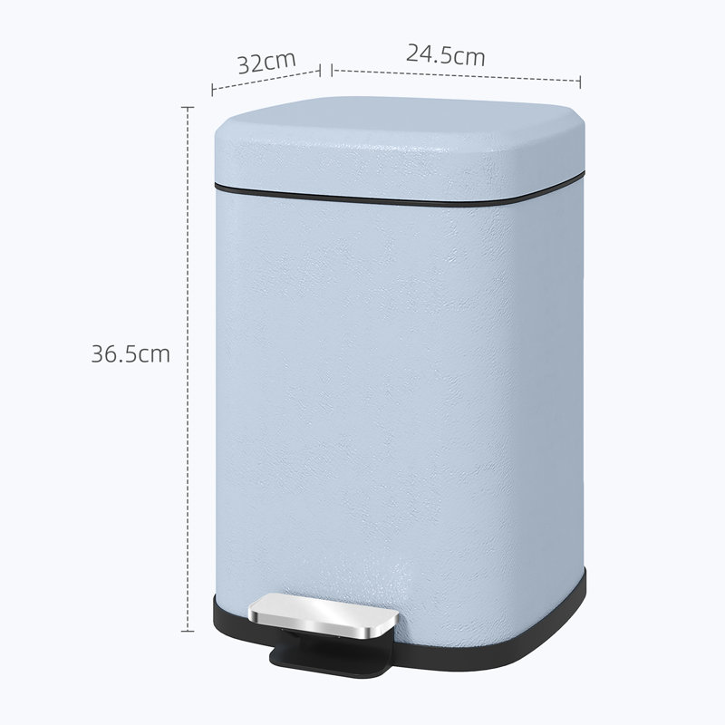 Metal,Plastic Step On Rubbish Bin - 3.2L