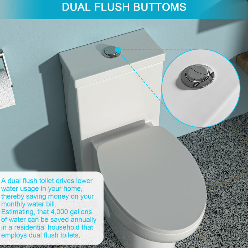 Ceramic Toilet With Dual Flush And Skirted Bowl - Stylish Bathroom Centerpiece Water Conservation Feature