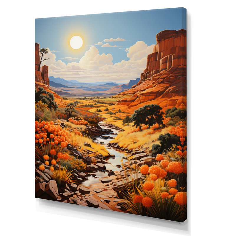 «Beckem Nevada Canyon Mirage I», reproduction sur toile, H 32 po x l 24 po x P 1 po, Toile tendue