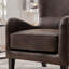 Fauteuil d'appoint à oreilles rétro avec revêtement en polyuréthane et pieds en bois massif