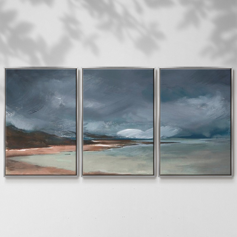Sea Glass Storm III 3 pièces, H 40 po x l 78 po x P 2 po, Argent