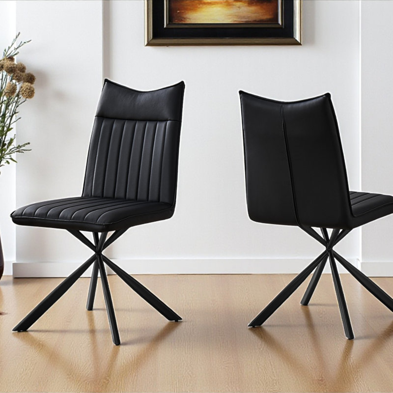 Chaise de salle à manger Brownotter, Noir, Noir