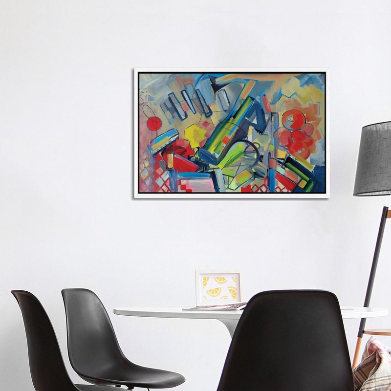 Musical Landscape by Pamela Staker - Painting on Canvas, White Framed, 101.6 cm H x 66.04 cm W