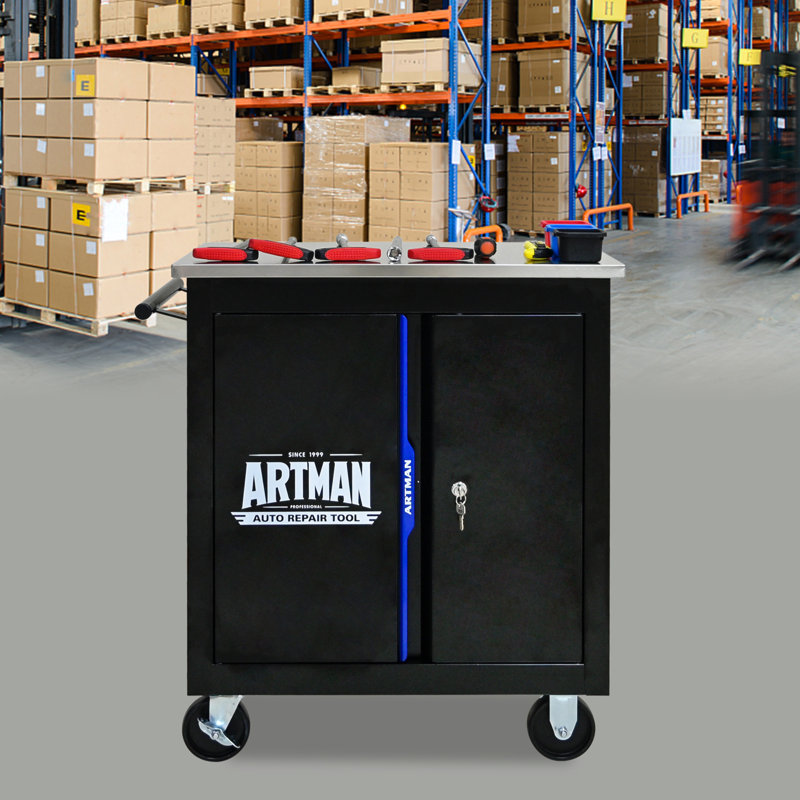 Movable Lockable Double Door Partition With Lock Multi-Functional Hardware Storage Tool Car Auto Repair Locker