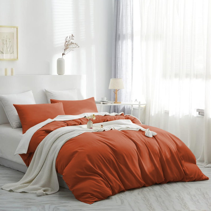 Housse de couette en microfibre moderne et contemporaine avec taies d'oreiller - Ensemble de literie douce et durable