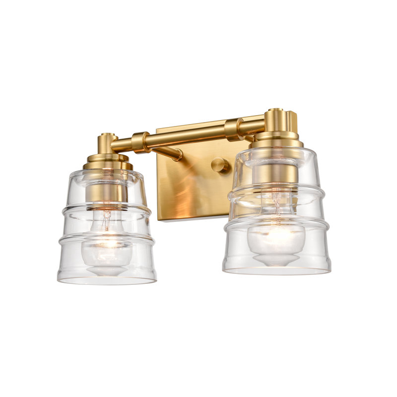 Éclairage pour meuble-lavabo 2 lumières Pulsate, Laiton, H 7,75 po x l 13 po x P 6,5 po, Deux lumières
