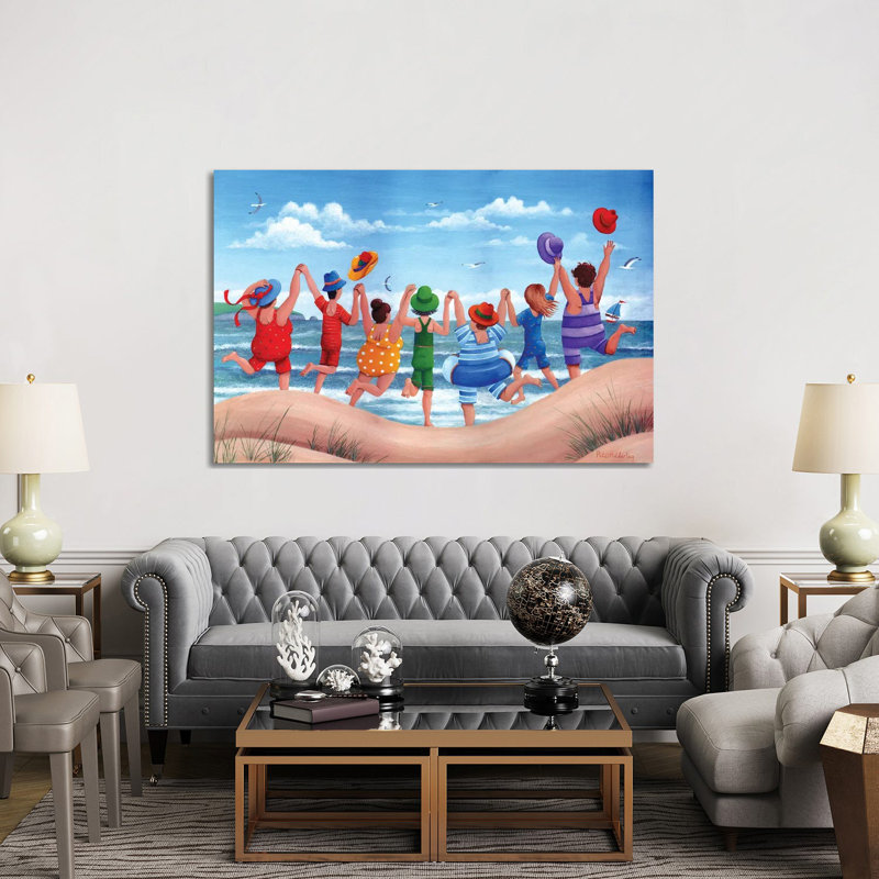 Beach Party Rainbow Scene by Peter Adderley - Wrapped Canvas Print, Wrapped Canvas, 152.5 cm H x 101.5 cm W x 3.175 cm D