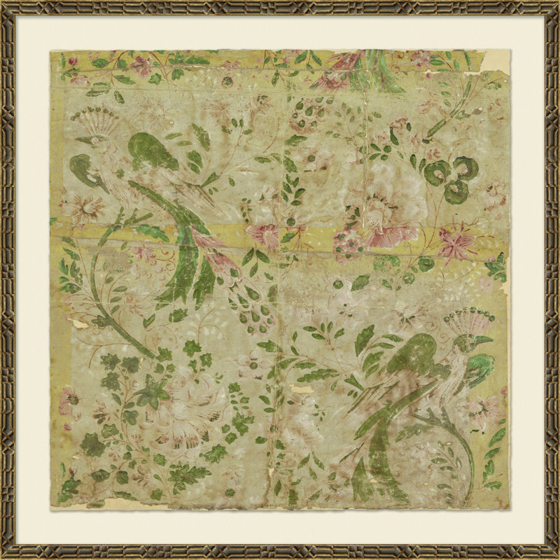 " Antique Birds And Flower Design ", Gold