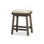 Tabouret de selle, finition patinée, siège en cuir