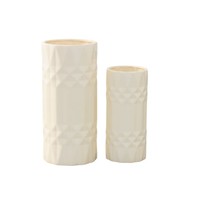 Ceramic Tall Round Vase Gloss Finish Cream