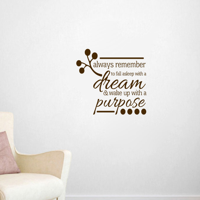 Adhésif décoratif «Wake Up With a Purpose», Brun