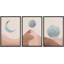 Abstract Mountain " Pastel Moon & Sun Desert Landscape Abstract Nature Modern Art Decor Panorama Pictures " 3 - Pieces-98697356-98697358