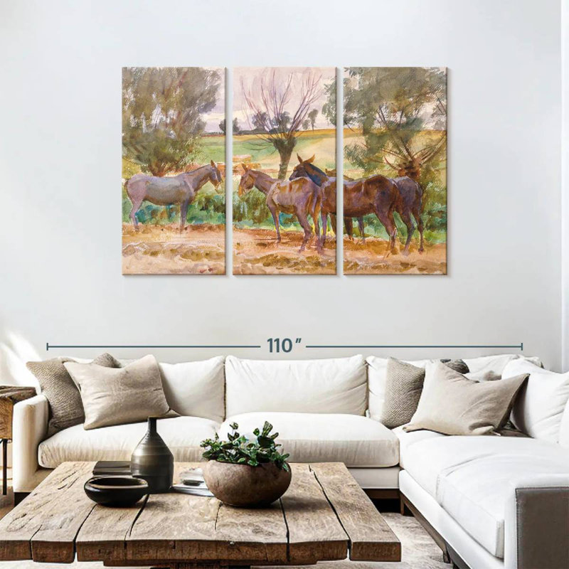 Brampt Mules 1918, 48" H x 74" W