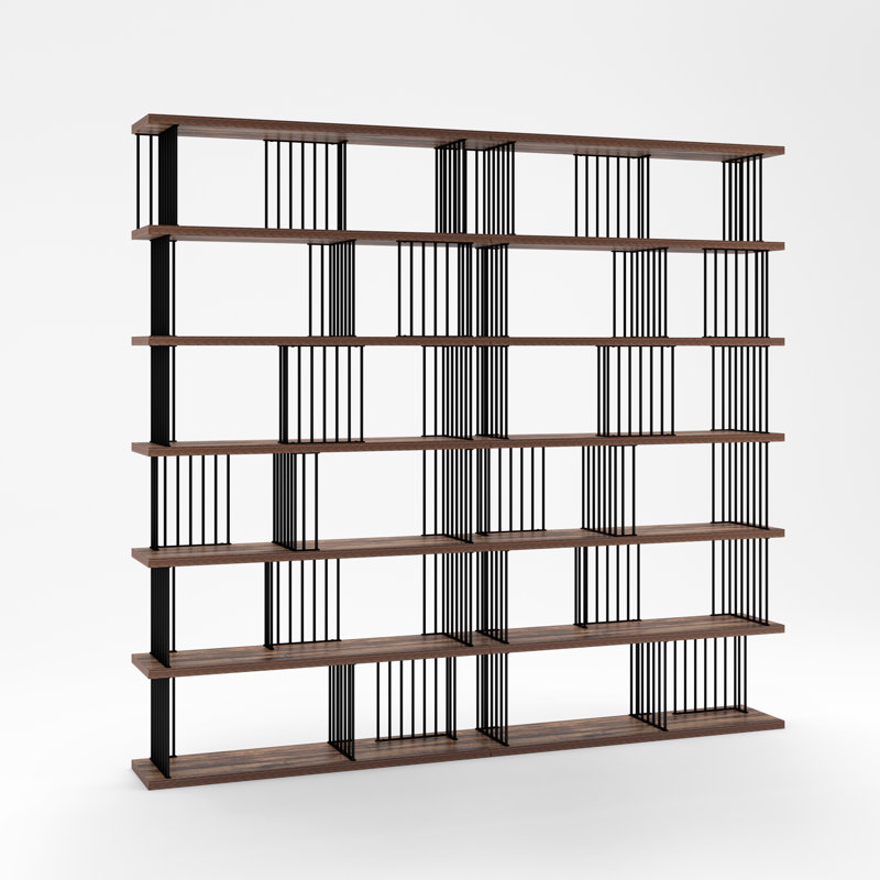Noractur Iron Standard Bookcase, (6 Shelves) 86.8" H x 94.4" W x 11.8" D