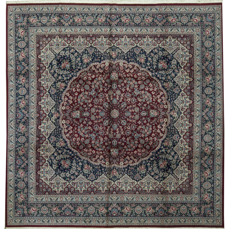 Jahan Wool Oriental Area Rug in Rust/Blue/Gray