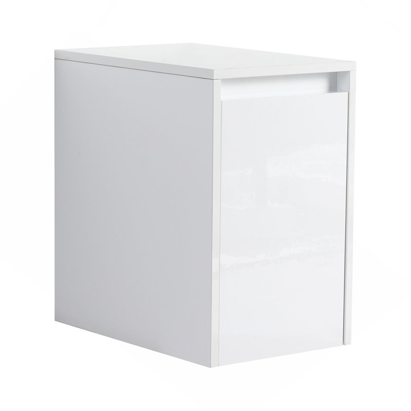 Armoire d'appoint de salle de bain 12 "blanc brillant avec portes à fermeture douce et monture flottante | Idée cadeau