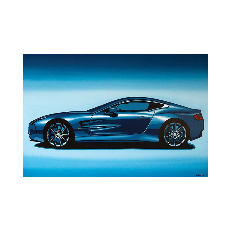 Aston Martin One 77 2009 by Paul Meijering - Painting on Canvas, 20.32 cm H x 30.48 cm W, Wrapped Canvas