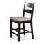 Ensemble de chaises de salle à manger rembourrées en tissu, ensemble de chaises d'appoint 2 pièces à dossier échelle, couleur espresso