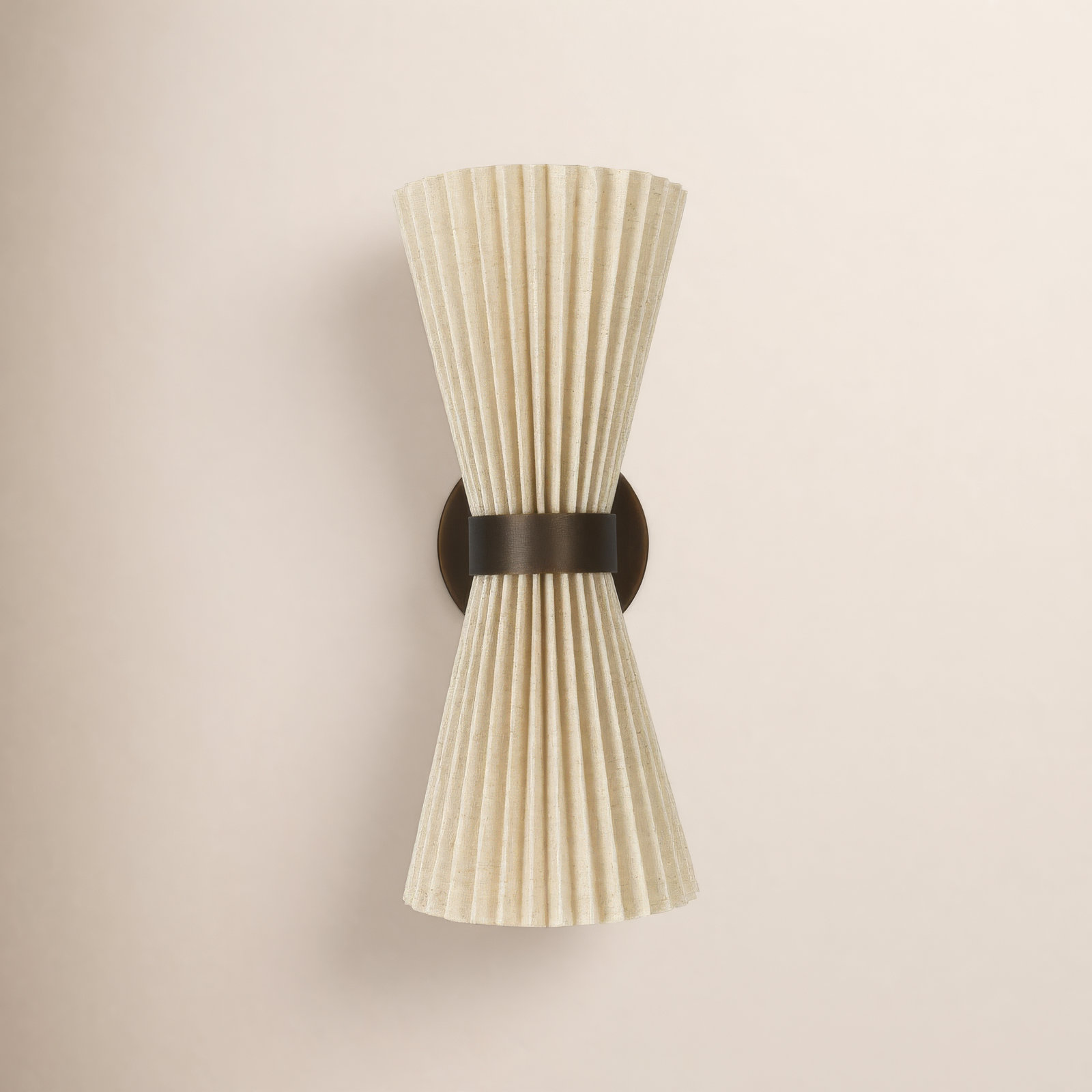 Modo 2 Light Steel Dimmable Armed Sconce, Bronze, Natural, 14.57" H x 6.1" W x 6.1" D