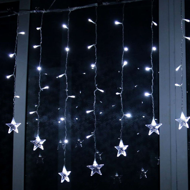 11.5FT 96LED Star String Lights, White
