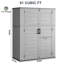 Résine PEHD de l 4,7 pi x P 2,2 pi Armoire de rangement verticale verticale pour l'extérieur avec portes verrouillables