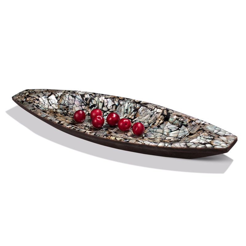 Handmade Decorative Bowl, Abstract, Black/Silver