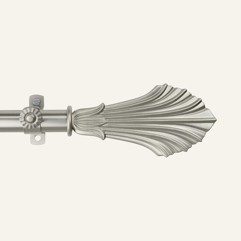 Tringle à rideaux simple Darcey, 120 po à 170 po, Nickel satiné