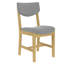 Chaise de salle à manger rustique 4 pièces - Structure en bois massif avec coussin en tissu gris, chaise d'appoint rembourrée pour la cuisine, la salle à manger, le salon, naturel-1701072349