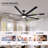 84 In Super Large Black Ceiling Fan With Remote Control