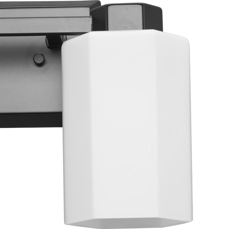 Estrada Matte Black 4-Light Vanity with Opal Glass Shades