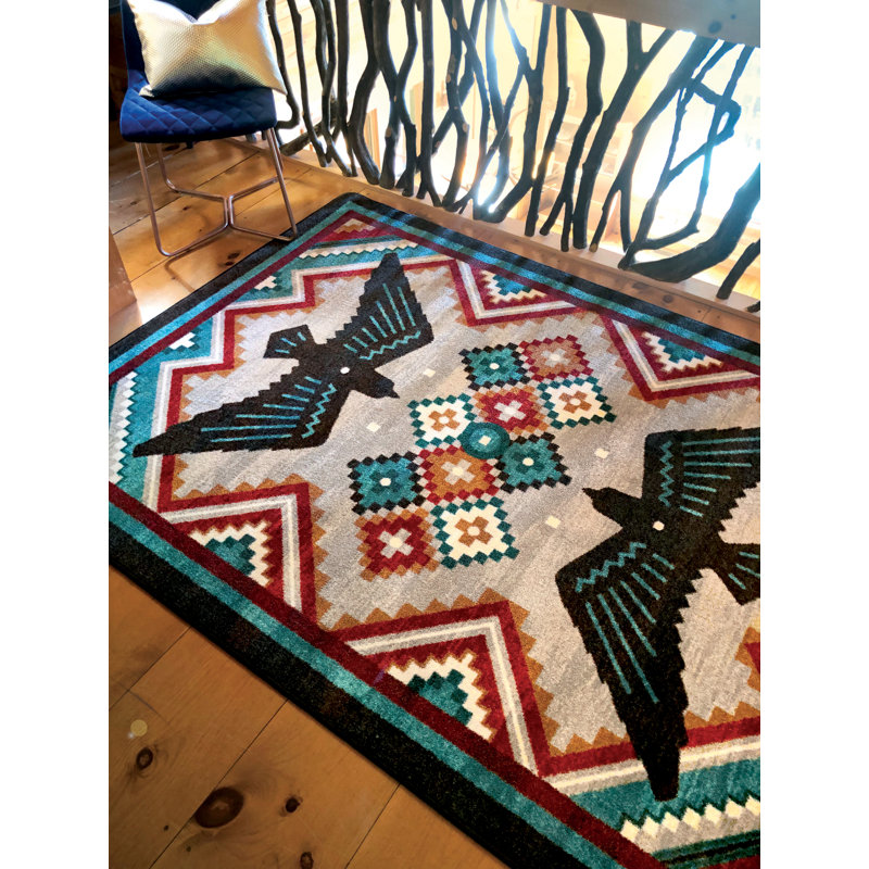 Tapis beige Southwestern, Rectangle 7 pi 8 po x 10 pi 9 po