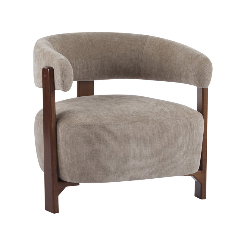 Fauteuil d'appoint rembourré Kyra, Marron clair