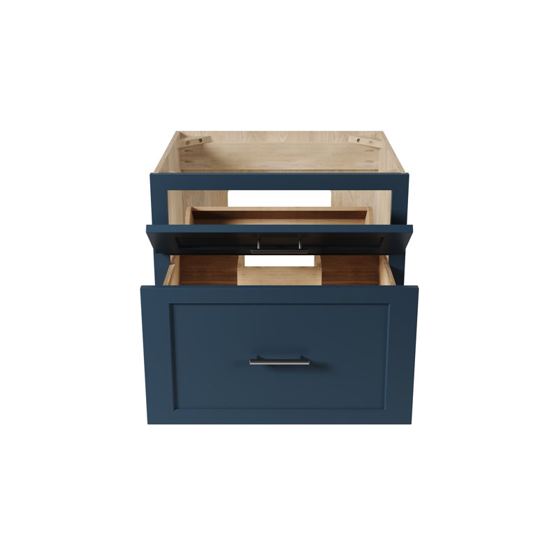 Meuble-lavabo mural simple flottant 24 po Disar, Bleu