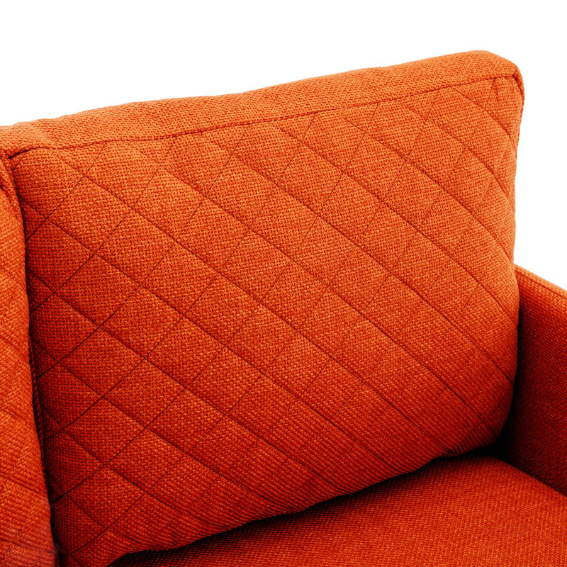 Canapé-lit 47,64 po Tacettin, Velours orange