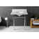 Marble White/Polished Chrome Oval Console Bathroom Sink with Overflow